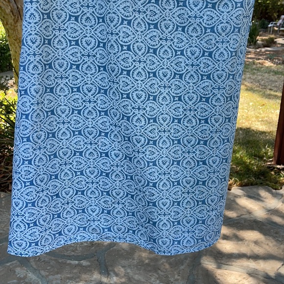 🐳 VINEYARD VINES; Pretty Chambray/Neon Orange Linen/Cotton Dress; Misses Size 2 - Picture 6 of 12